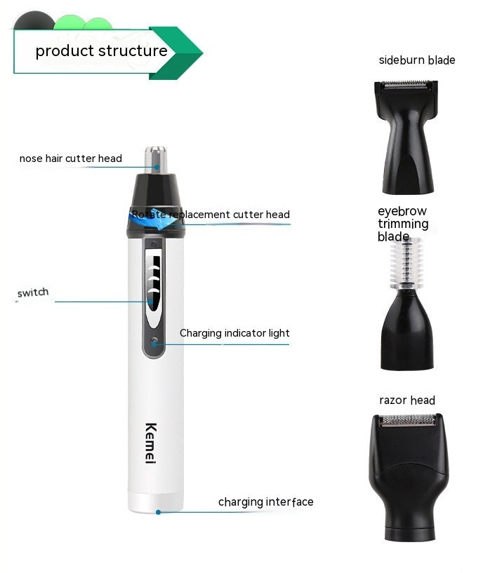 KM-6650 Multifunctional Electric Shaver Hair Clipper Powerful Rechargeable Shaver For Men Foil Electric Shaver Beard Head Shaving Electric Razor Facial USB with extra mesh