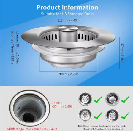 3-in-1 Kitchen Sink Drain Strainer | Buy 1, Get 1 Free