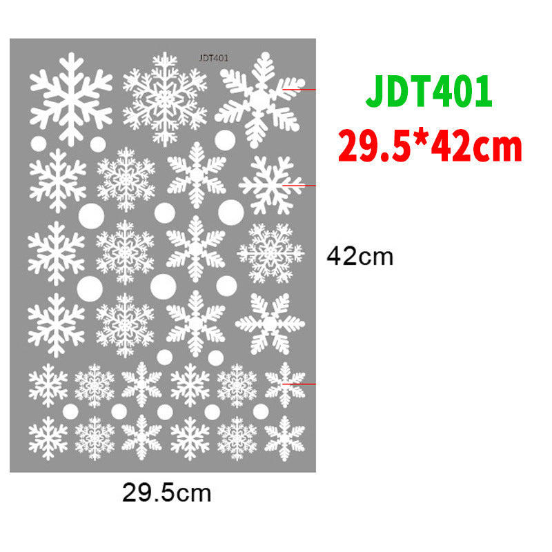 Stylish Christmas Snowman Snowflake Santa Claus Wall Sticker New Year Glass Window Decoration Mural Room Home Decor Electrostatic Decals