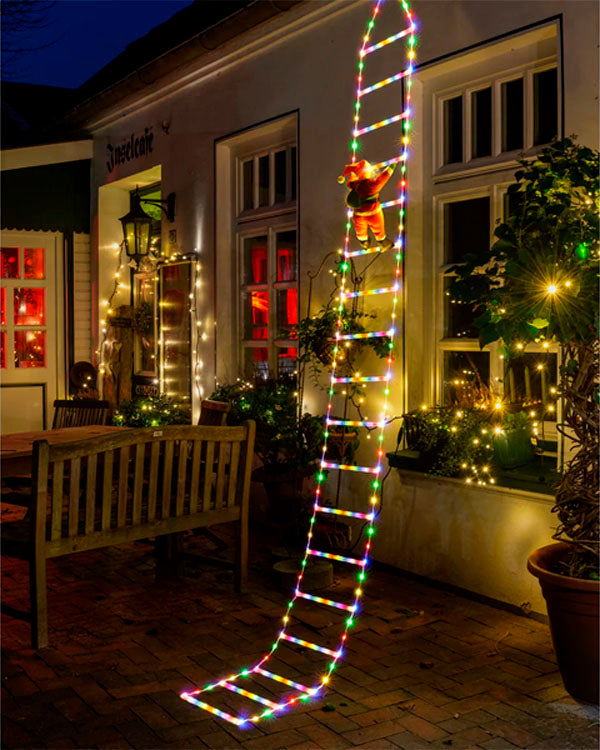 10FT LED Santa Claus Climbing Ladder Lights β USB Powered Christmas Outdoor & Indoor Decoration (338 LEDs, 8 Modes) VNP