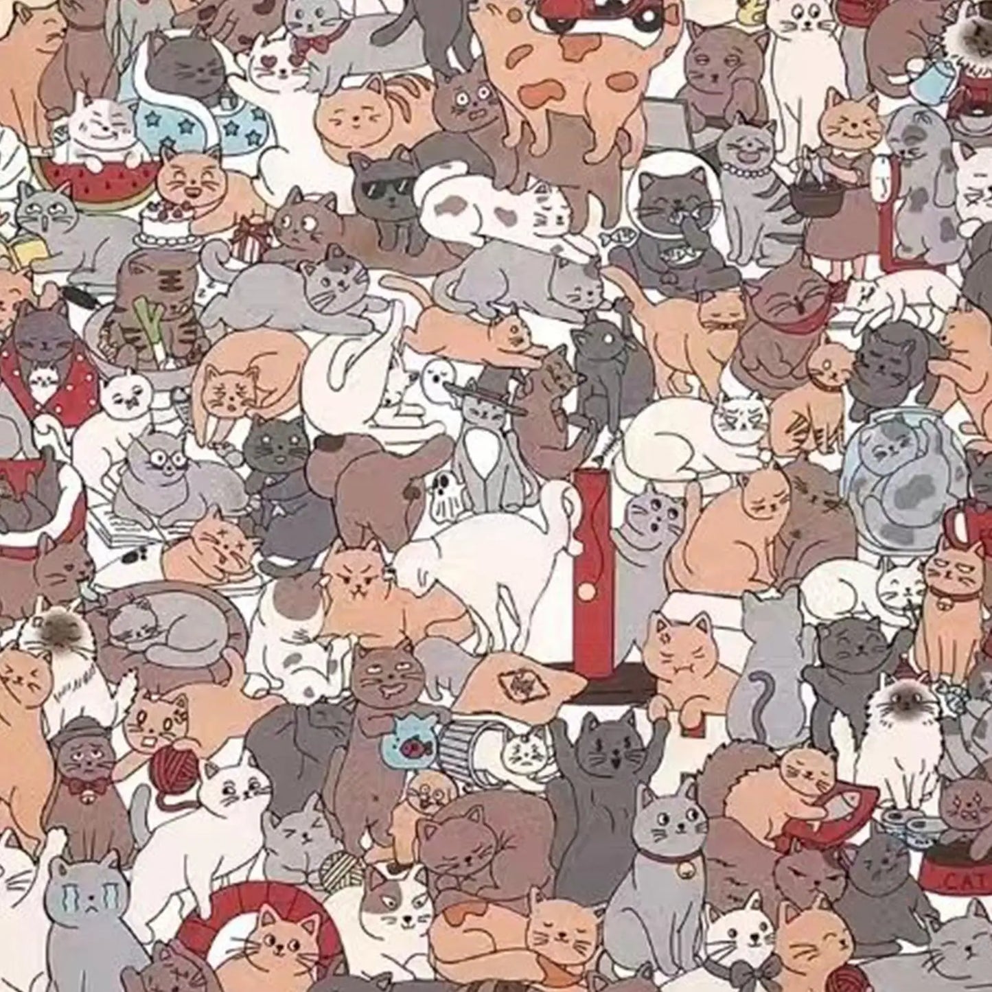 135 PC Cat-shaped Wooden Jigsaw Puzzle Unique Irregular Puzzle Pieces Game Birthday Xmas Gifts for Cat Lovers Home Decorations