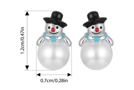 Thaya 925 Silver Cute Reindeer Santa Claus Snowman Christmas tree Earrings