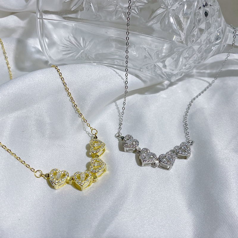 Do DaiKorean Version Full Diamond Small Love Magnet Necklace Female