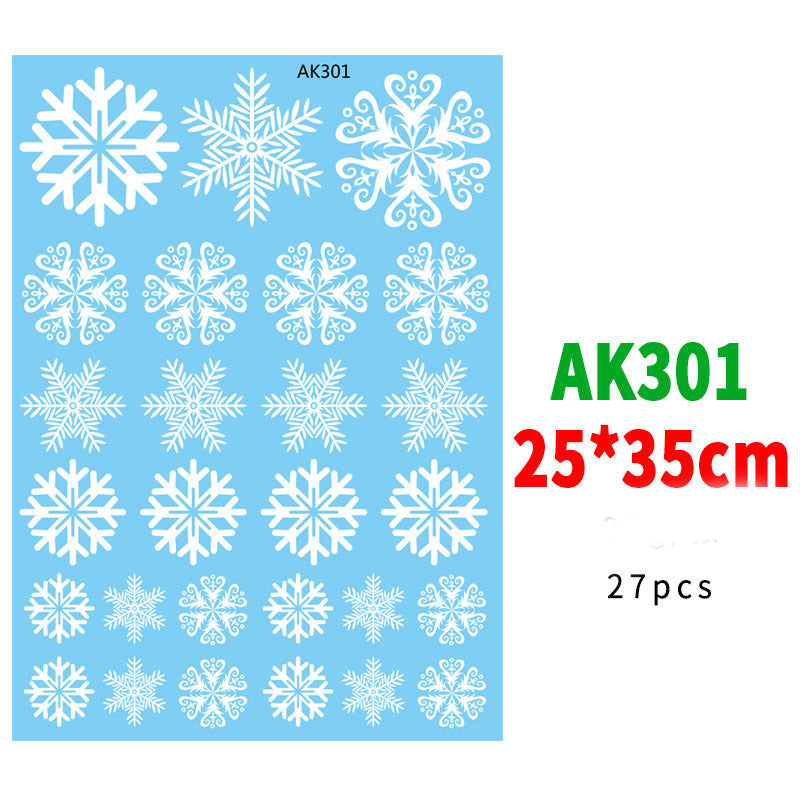 Stylish Christmas Snowman Snowflake Santa Claus Wall Sticker New Year Glass Window Decoration Mural Room Home Decor Electrostatic Decals