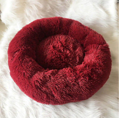 50-100cm Round Pet Bed for Large Dog Bed Super Soft Cat Bed Long Plush Dog House for Small/ Medium Dog House Winter Warm Sleeping Round Plush Cat Litter Kennel Pet Nest Mat Puppy Beds