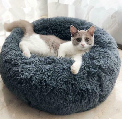 50-100cm Round Pet Bed for Large Dog Bed Super Soft Cat Bed Long Plush Dog House for Small/ Medium Dog House Winter Warm Sleeping Round Plush Cat Litter Kennel Pet Nest Mat Puppy Beds