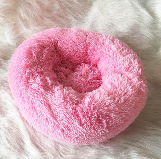 50-100cm Round Pet Bed for Large Dog Bed Super Soft Cat Bed Long Plush Dog House for Small/ Medium Dog House Winter Warm Sleeping Round Plush Cat Litter Kennel Pet Nest Mat Puppy Beds