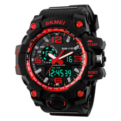 Fashion Men's Watch Sports Electronic Wristwatch Large dial Multifunctional Waterproof Luminous Alarm Kids Male's Military Time Watch