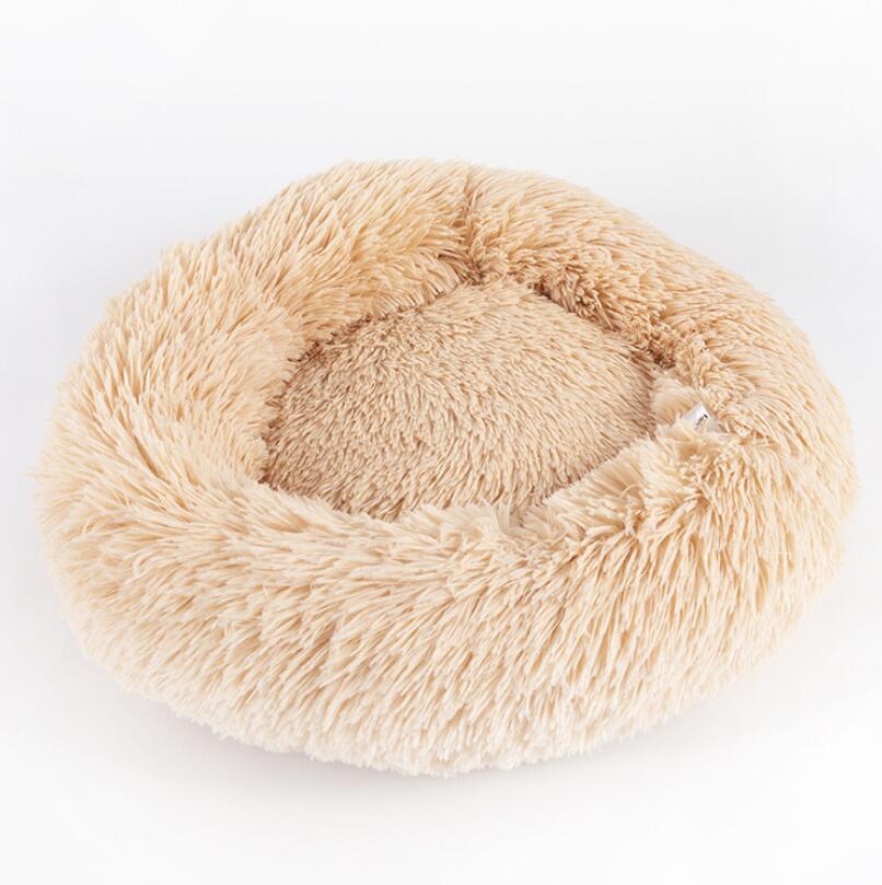 50-100cm Round Pet Bed for Large Dog Bed Super Soft Cat Bed Long Plush Dog House for Small/ Medium Dog House Winter Warm Sleeping Round Plush Cat Litter Kennel Pet Nest Mat Puppy Beds