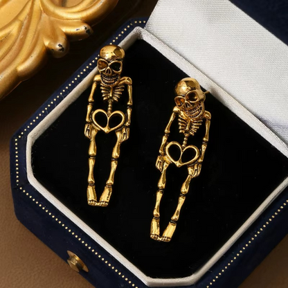 Dark Romance Ear Jacket Skeleton Earrings