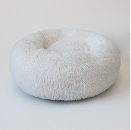50-100cm Round Pet Bed for Large Dog Bed Super Soft Cat Bed Long Plush Dog House for Small/ Medium Dog House Winter Warm Sleeping Round Plush Cat Litter Kennel Pet Nest Mat Puppy Beds