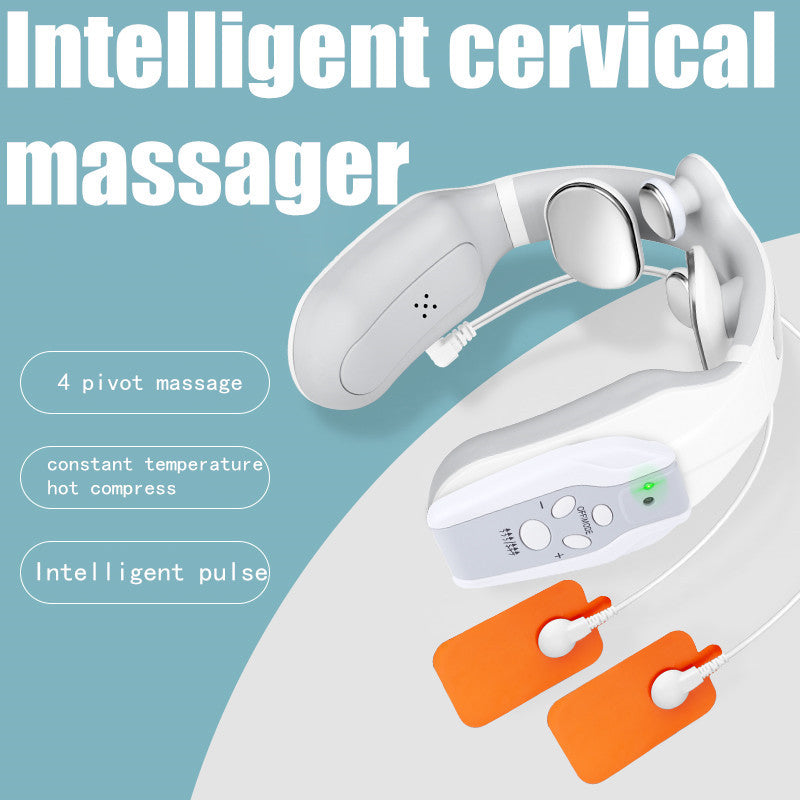 Intelligent Back Neck Massage Wireless Smart Sholder Cervical Massager Heating Relief  Pain Muscle Punch Beating Health