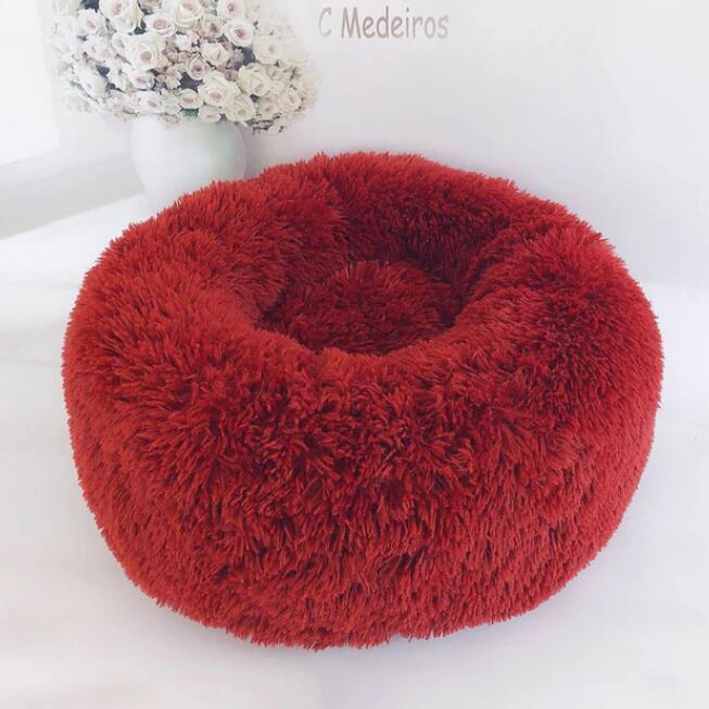 50-100cm Round Pet Bed for Large Dog Bed Super Soft Cat Bed Long Plush Dog House for Small/ Medium Dog House Winter Warm Sleeping Round Plush Cat Litter Kennel Pet Nest Mat Puppy Beds