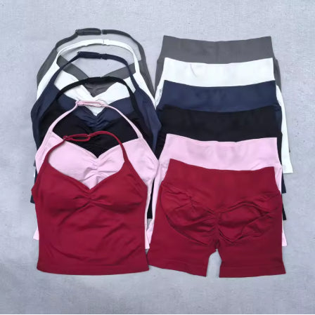 Adjustable Sports Strappy Top Women Backless Gym Top Built in Bra Yoga Clothing Sleeveless Shirts Workout Outfits Tank Top