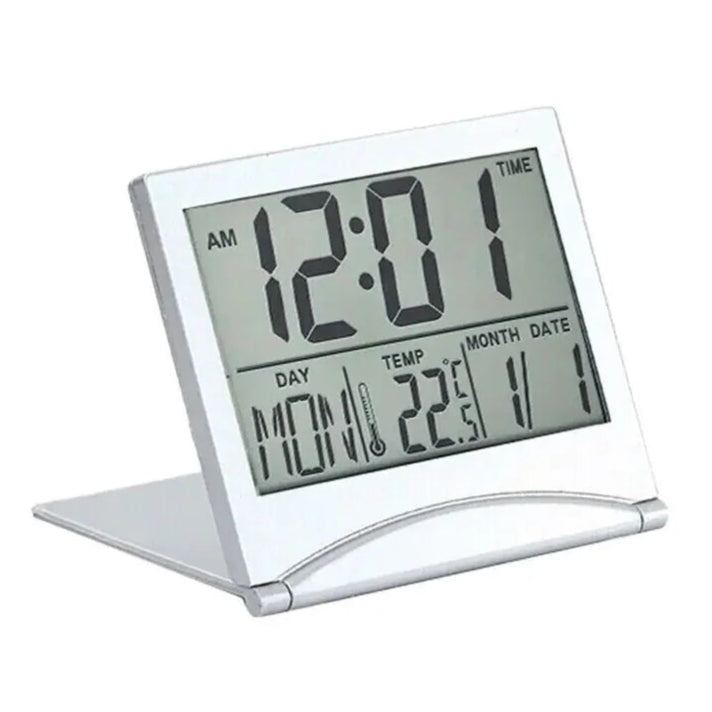 Digital Travel Alarm Clock Foldable Temperature LCD Clock Compact Desk Timer New