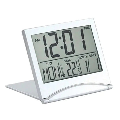 Digital Travel Alarm Clock Foldable Temperature LCD Clock Compact Desk Timer New