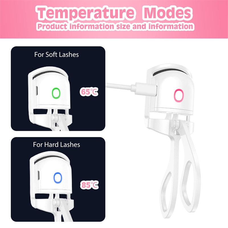 Heated Eyelash Curler Electric Temperature Control Mini Eyelash Curler Electric Portable USB Charging