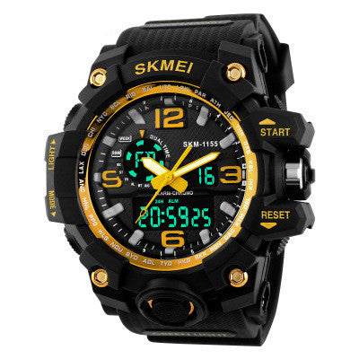 Fashion Men's Watch Sports Electronic Wristwatch Large dial Multifunctional Waterproof Luminous Alarm Kids Male's Military Time Watch