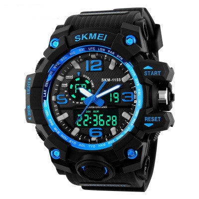 Fashion Men's Watch Sports Electronic Wristwatch Large dial Multifunctional Waterproof Luminous Alarm Kids Male's Military Time Watch