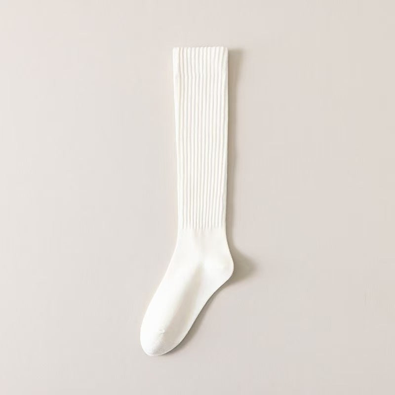 Women's Knee Length Socks Deodorant Mid-calf Japanese Maillard Slimming Casual Compression Stockings Fashion Pure Cotton Knee-high Warm Long Tight Boot Socks Fall Winter