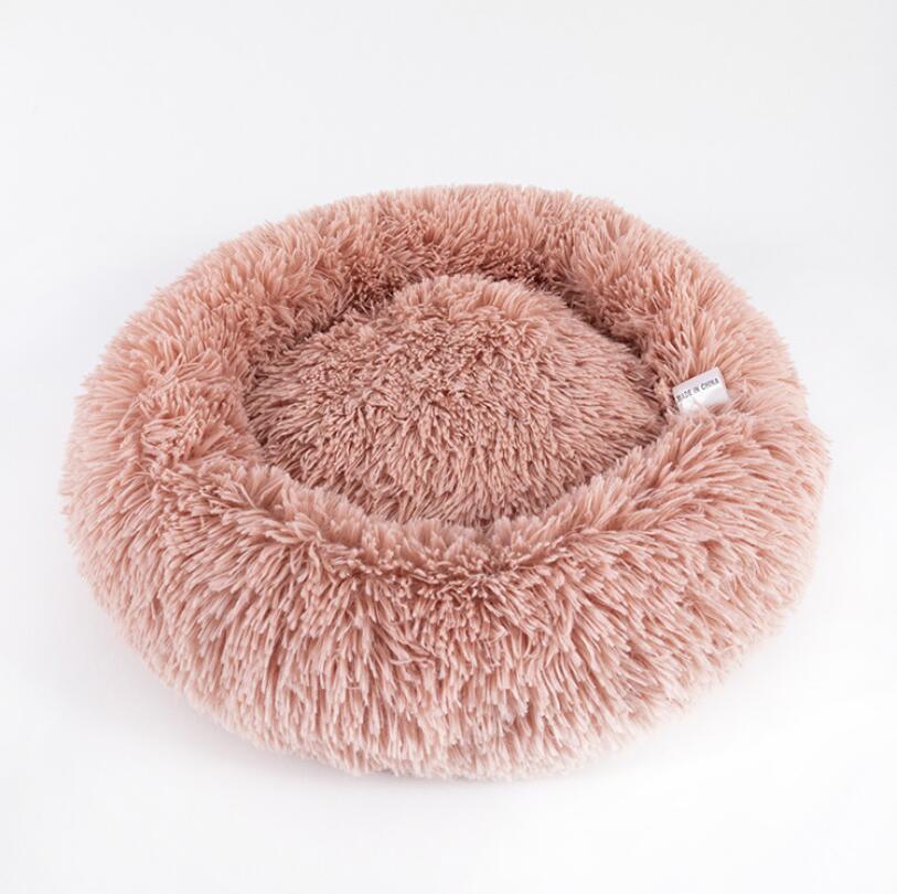50-100cm Round Pet Bed for Large Dog Bed Super Soft Cat Bed Long Plush Dog House for Small/ Medium Dog House Winter Warm Sleeping Round Plush Cat Litter Kennel Pet Nest Mat Puppy Beds