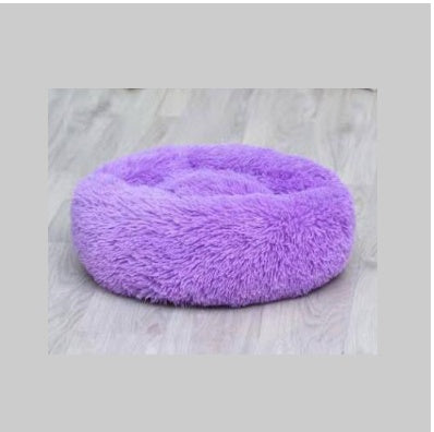 50-100cm Round Pet Bed for Large Dog Bed Super Soft Cat Bed Long Plush Dog House for Small/ Medium Dog House Winter Warm Sleeping Round Plush Cat Litter Kennel Pet Nest Mat Puppy Beds
