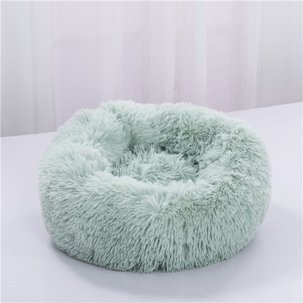 50-100cm Round Pet Bed for Large Dog Bed Super Soft Cat Bed Long Plush Dog House for Small/ Medium Dog House Winter Warm Sleeping Round Plush Cat Litter Kennel Pet Nest Mat Puppy Beds