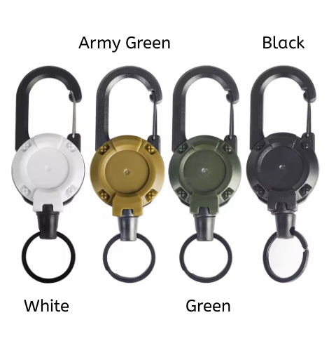 1/2/4pcs Extendable Retractable Holders Keychain Badge Reels Heavy Duty Clip With Carabiner Key Chain For Men Outdoor Bags