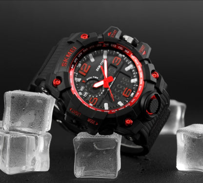 Fashion Men's Watch Sports Electronic Wristwatch Large dial Multifunctional Waterproof Luminous Alarm Kids Male's Military Time Watch