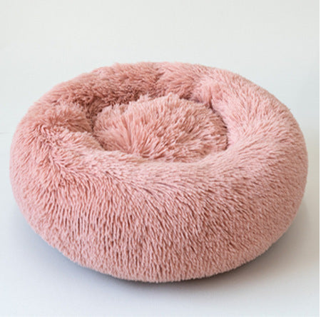 50-100cm Round Pet Bed for Large Dog Bed Super Soft Cat Bed Long Plush Dog House for Small/ Medium Dog House Winter Warm Sleeping Round Plush Cat Litter Kennel Pet Nest Mat Puppy Beds