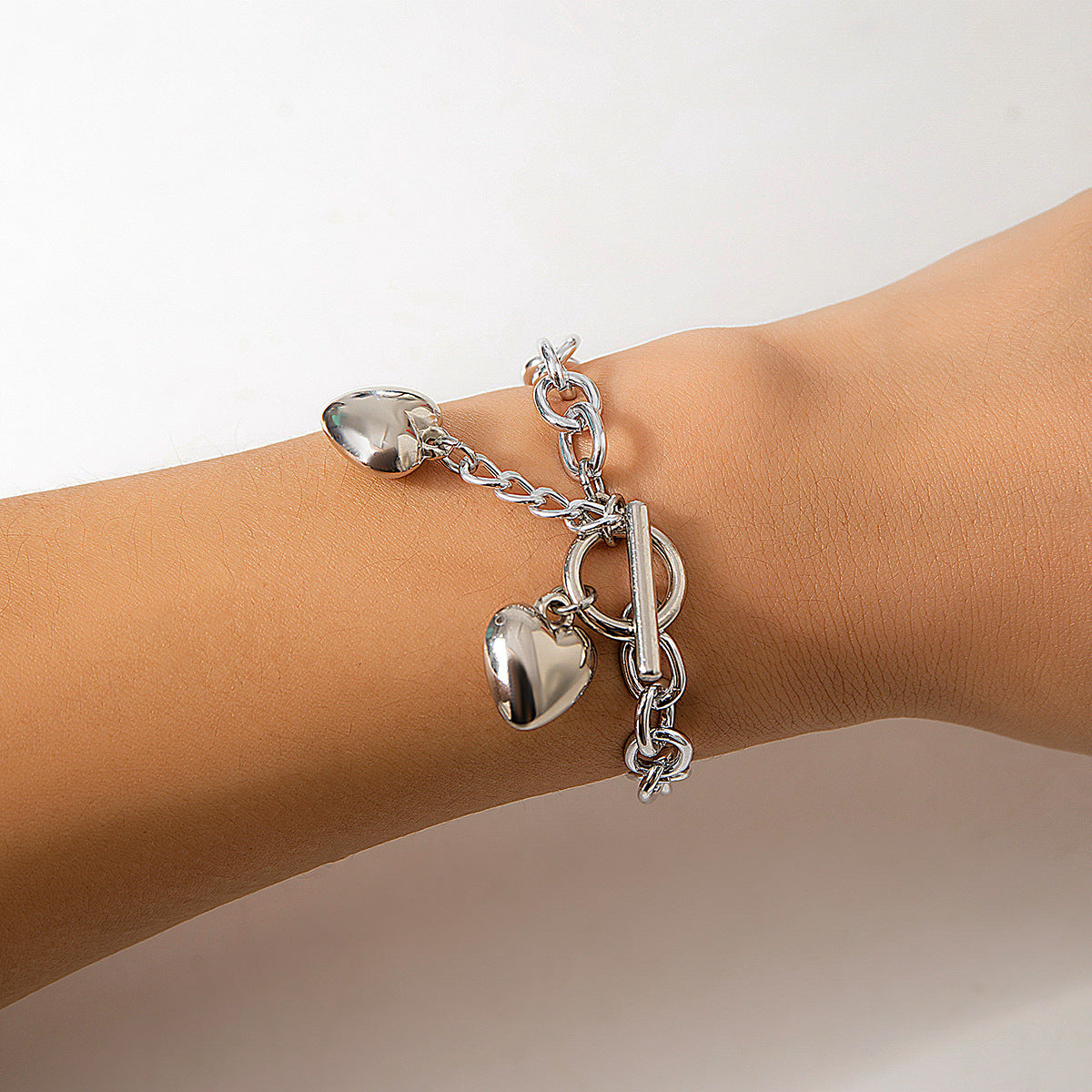 Thick Chain With Shiny heart Necklace For Women Trendy Ladies Accessories On The Neck Fashion Jewelry Female