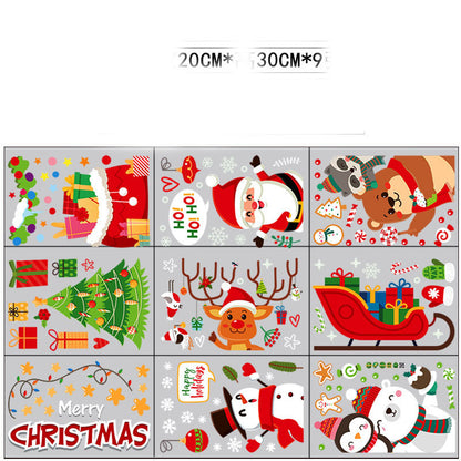 Stylish Christmas Snowman Snowflake Santa Claus Wall Sticker New Year Glass Window Decoration Mural Room Home Decor Electrostatic Decals