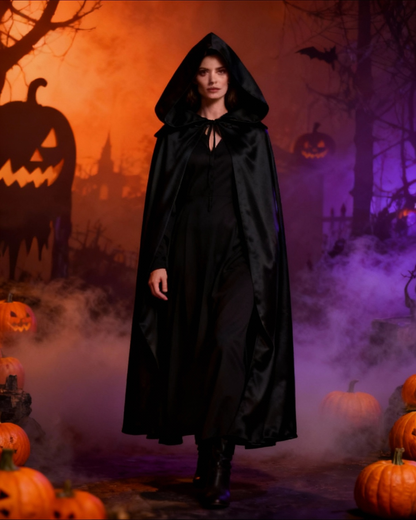 Black Hooded Cloak – Halloween