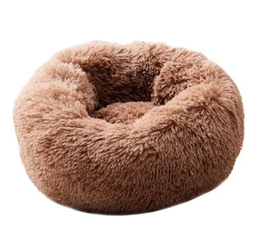 50-100cm Round Pet Bed for Large Dog Bed Super Soft Cat Bed Long Plush Dog House for Small/ Medium Dog House Winter Warm Sleeping Round Plush Cat Litter Kennel Pet Nest Mat Puppy Beds