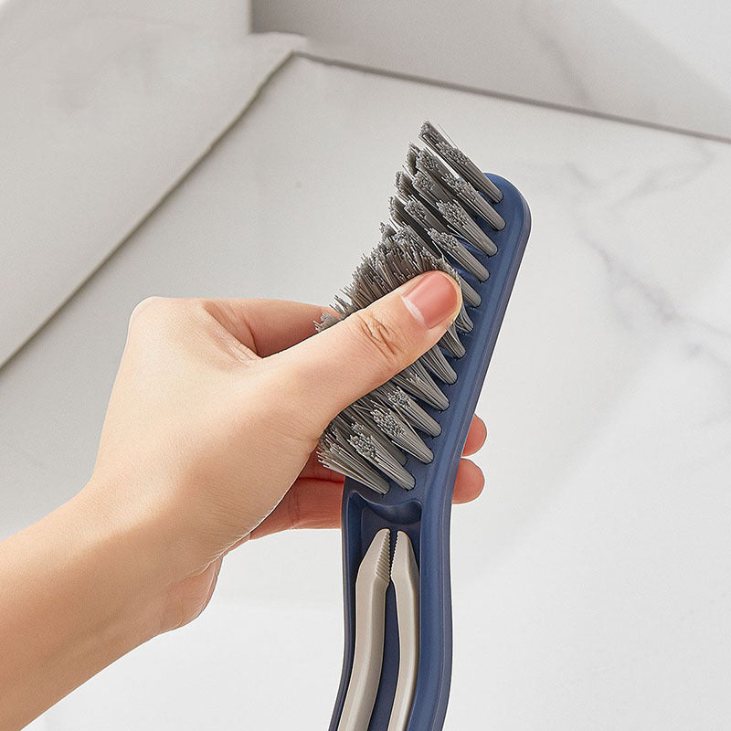 2-in-1 Multipurpose Bathroom Tile Floor Gap Cleaning Brush Window Groove Brush Convenient Household Corner Cleaning Tools with Comfortable Plastic Handle Perfect for Removing Rust, Welding Slag, Dirt, and Paint