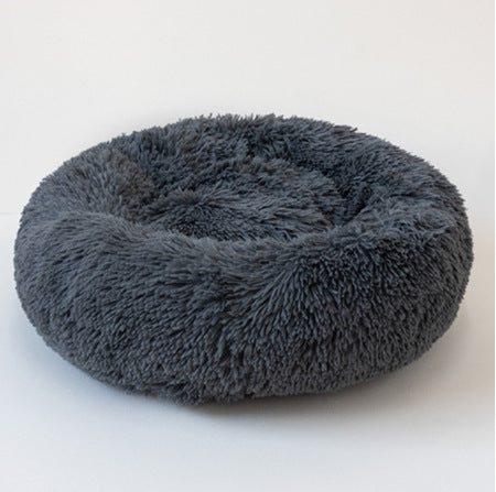 50-100cm Round Pet Bed for Large Dog Bed Super Soft Cat Bed Long Plush Dog House for Small/ Medium Dog House Winter Warm Sleeping Round Plush Cat Litter Kennel Pet Nest Mat Puppy Beds