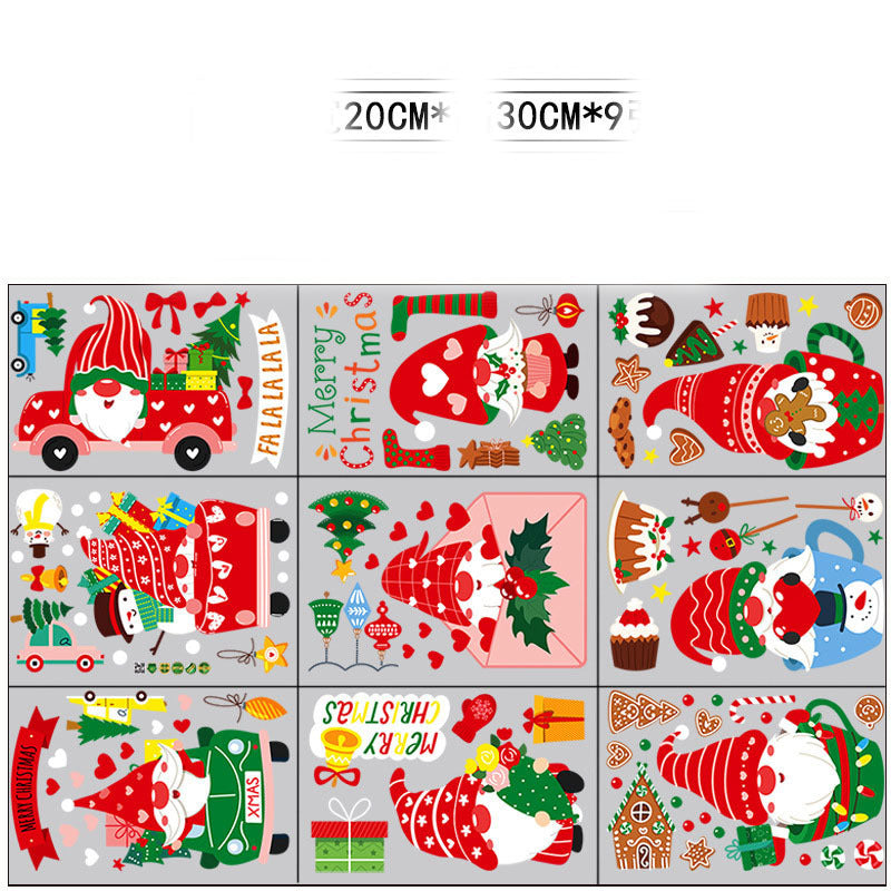 Stylish Christmas Snowman Snowflake Santa Claus Wall Sticker New Year Glass Window Decoration Mural Room Home Decor Electrostatic Decals