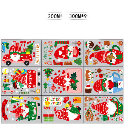 Stylish Christmas Snowman Snowflake Santa Claus Wall Sticker New Year Glass Window Decoration Mural Room Home Decor Electrostatic Decals