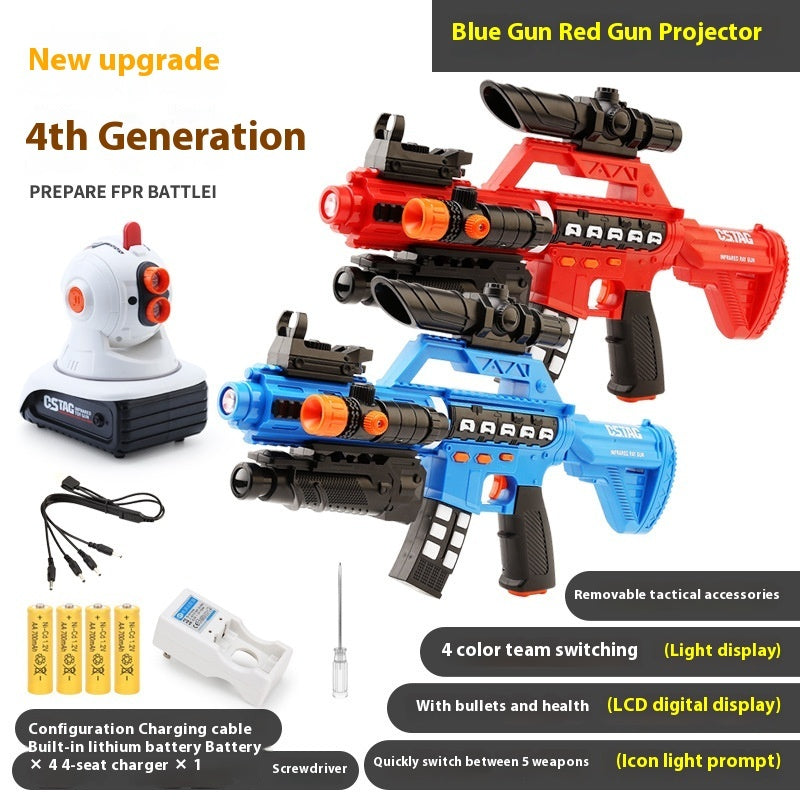 2 Players Infrared Mini Laser Tag Guns Battle Set with Projector for Kids Boys 3+,  Perfect Family Activity Ideal Gift Fun Toy for Kids Children's Toy