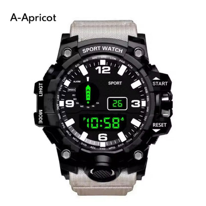 Fashion Men's Watch Sports Electronic Wristwatch Large dial Multifunctional Waterproof Luminous Alarm Kids Male's Military Watch