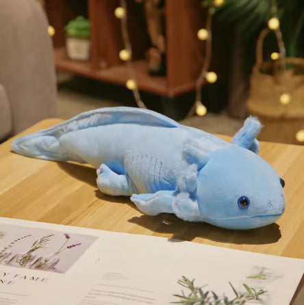 23-80cm Kawaii Colorful Newt Plush Toy Stuffed Cute Axolotl Salamander Fuzzy Plush Fish Appeasing Long Pillow Cushion Kids Gift