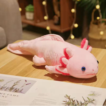23-80cm Kawaii Colorful Newt Plush Toy Stuffed Cute Axolotl Salamander Fuzzy Plush Fish Appeasing Long Pillow Cushion Kids Gift