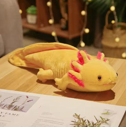 23-80cm Kawaii Colorful Newt Plush Toy Stuffed Cute Axolotl Salamander Fuzzy Plush Fish Appeasing Long Pillow Cushion Kids Gift