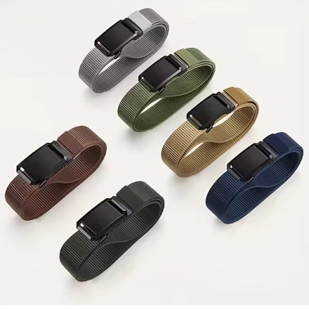 New Automatic Buckle Belt, Canvas Tactical Workwear Casual Outdoor Military Training Pants Belt For Men