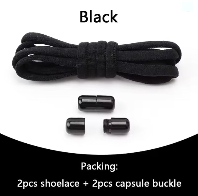 No tie Shoelaces Capsule Lock Elastic Laces Sneakers Semicircle Shoelace Rubber Band for Shoes Kids Adult Quick Sport Shoestring