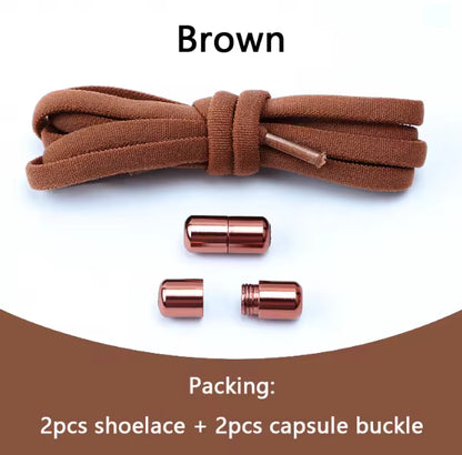 No tie Shoelaces Capsule Lock Elastic Laces Sneakers Semicircle Shoelace Rubber Band for Shoes Kids Adult Quick Sport Shoestring