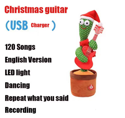 Dancing Cactus 120 Song Speaker Talking Usb Battery Voice Repeat Plush Cactu Dancer Toy Talk Plushie Stuffed Toys For Kids Gift