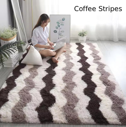 White Fluffy Hall Carpet Modern Living Room Bedroom Home Decor Large Mats Thickened Non-Slip Girl Children's Room Pink Furry Rug