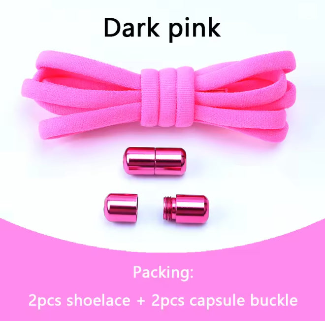 No tie Shoelaces Capsule Lock Elastic Laces Sneakers Semicircle Shoelace Rubber Band for Shoes Kids Adult Quick Sport Shoestring