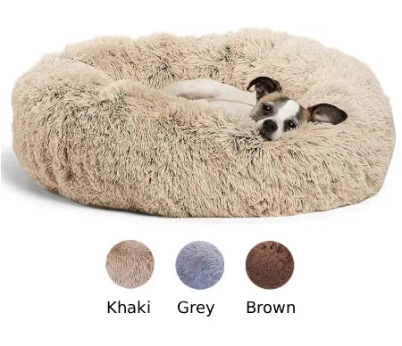 40-90cm Round Pet Bed for Large Dog Bed Super Soft Cat Bed Long Plush Dog House for Medium Dog House Winter Warm Sleeping